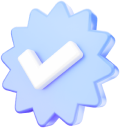 imagem de um check azul e branco